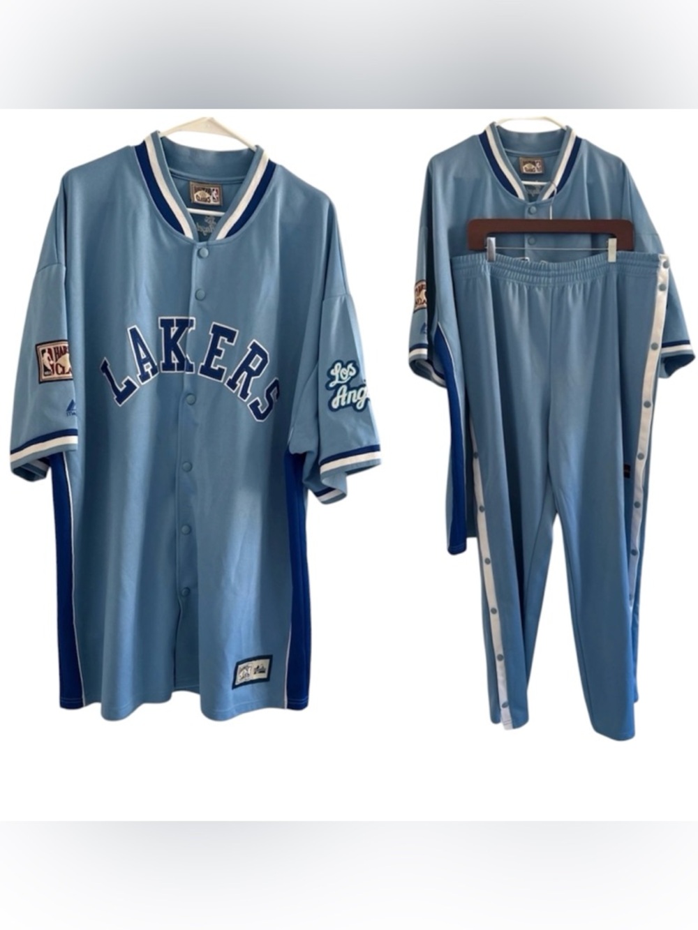 Blue Lakers Button-Up Jersey And Pants